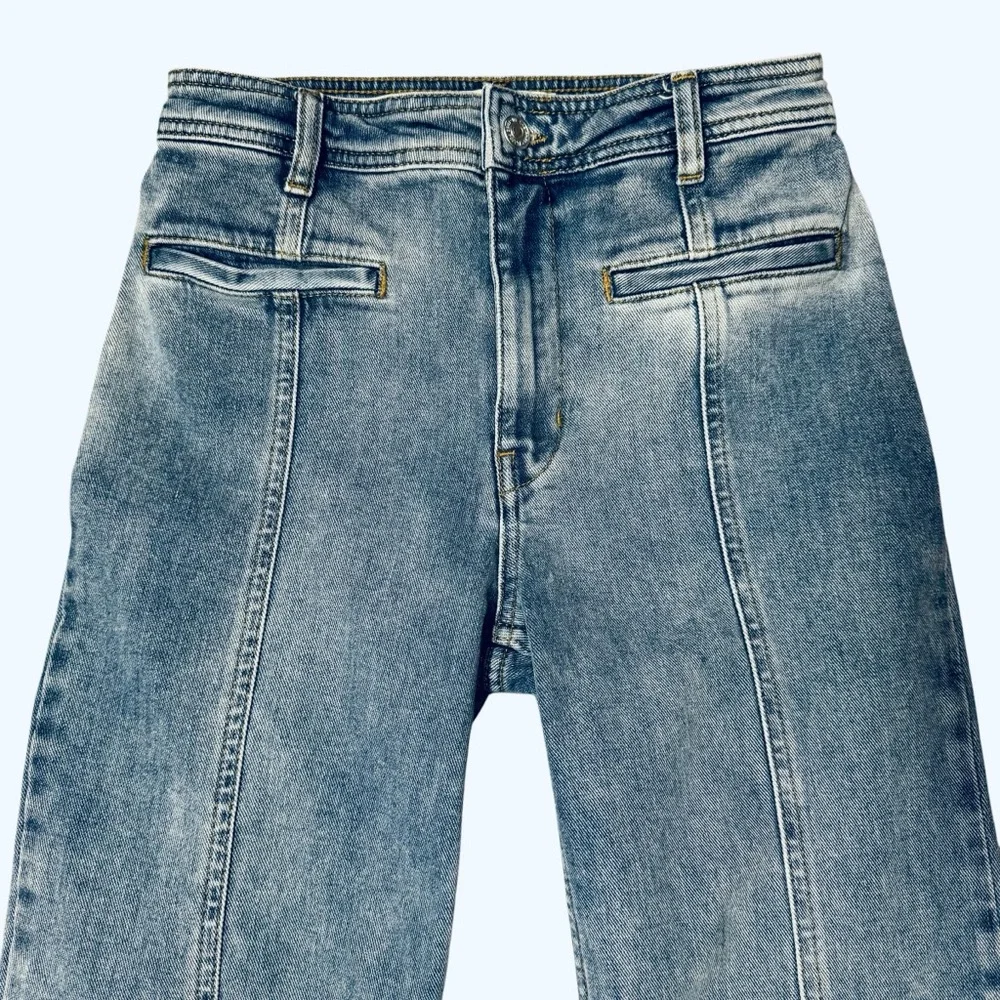 Free People We The Free Firecracker Flare Mid Stone Wash Jeans Size 27 - Picture 9 of 12